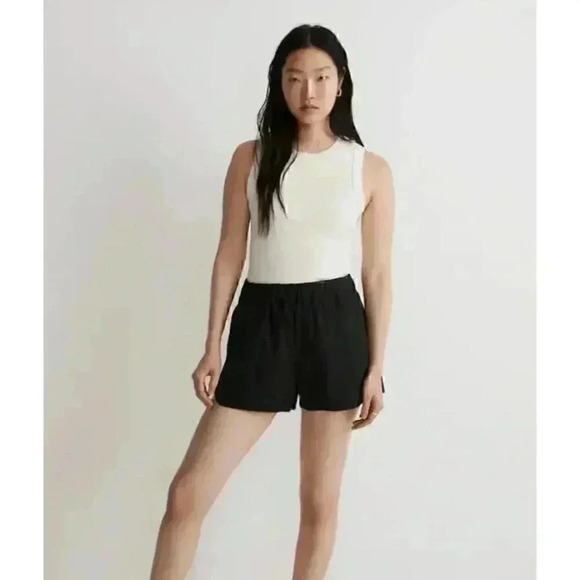 Madewell Cotton Blend Pull-On Shorts with 4 Pockets Black Size S - Picture 1 of 11